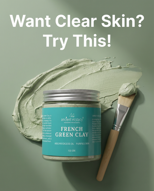 Ancient Ecstasy Extra Fine French Green Clay - Premium Detox Mask (100g)