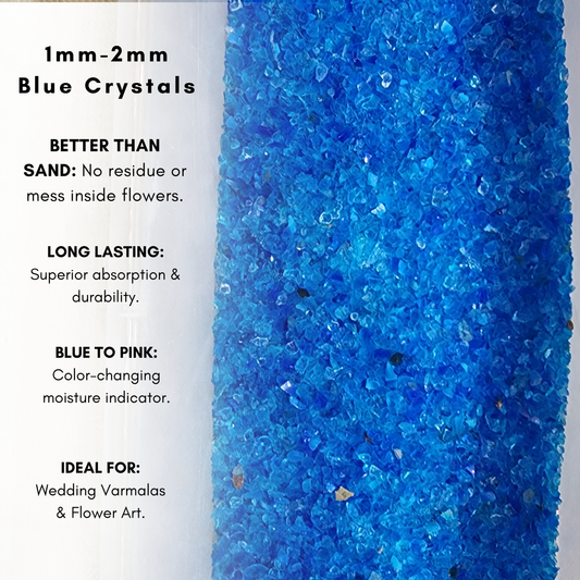 Varmala Forever Premium Silica Gel Crystals (1-2mm) for Flower Preservation | Blue-to-Pink Indicating & Reusable | Best for Wedding Varmala, Resin Art, Roses & Bouquets