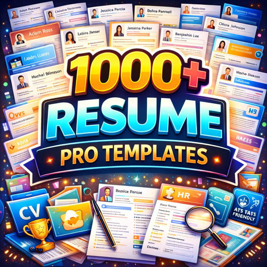 1000+ ATS Resume Templates, Editable Professional CV, HR Approved, Cover Letter, Portfolio, Job Application Kit, Job Seekers, Word [Instant Digital Delivery]
