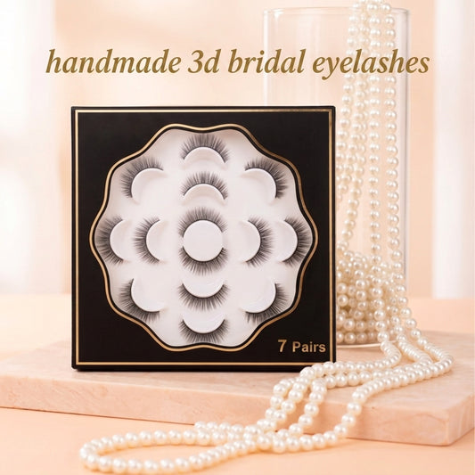 Premium 3D Handmade Bridal Eyelashes | Natural, Soft & Lightweight | Exclusive 7-Pair Set