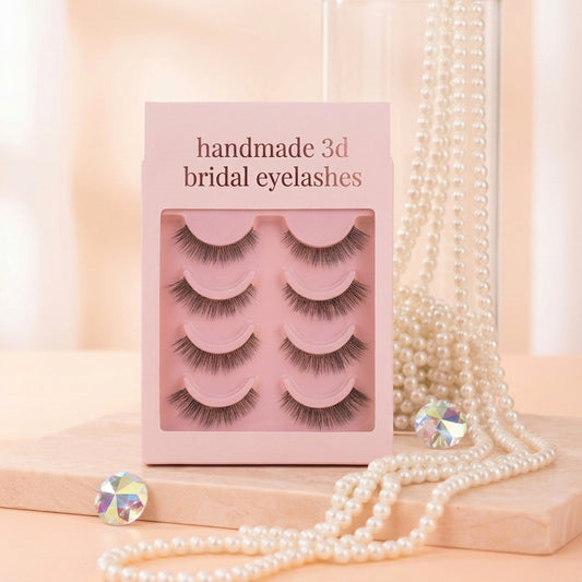 Premium 3D Handmade Bridal Eyelashes | Natural & Soft Volume | Essential 4-Pair Kit