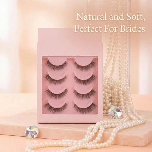Premium 3D Handmade Bridal Eyelashes | Natural & Soft Volume | Essential 4-Pair Kit